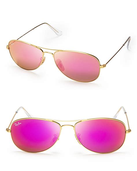 ray ban pink mirrored sunglasses